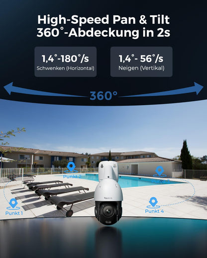 Reolink RLC-823S1 4K PTZ Überwachungskamera mit PoE und 5X Zoom