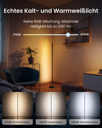 SwitchBot Matter RGBICWW LED Stehlampe Smart Home – Schwarz