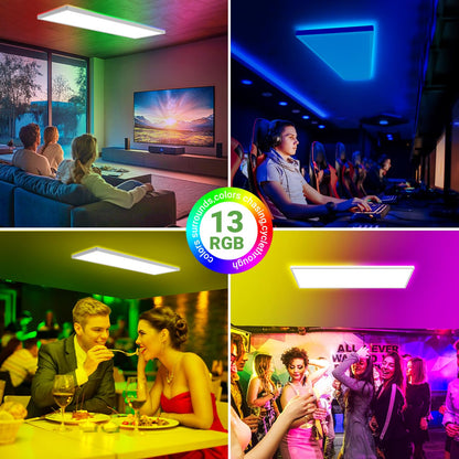 zemty RGB LED Panel Deckenleuchte 80x25 cm - Dimmbar