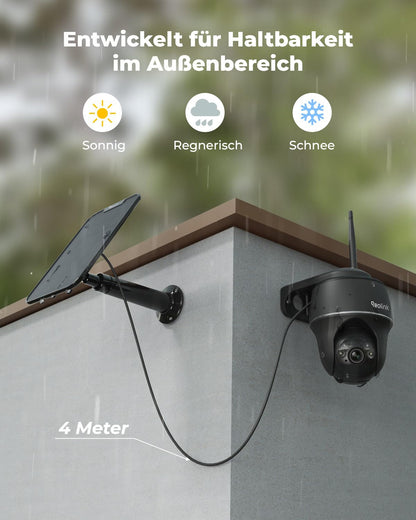 Reolink Argus PT 5MP Solar Überwachungskamera mit Solarpanel, schwarz