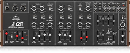 Behringer CAT Paraphonischer Analog-Synthesizer Eurorack-Format. Schwarzes Modul zur analogen Klangerzeugung im Eurorack.