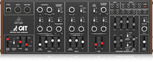 Behringer CAT Paraphonischer Analog-Synthesizer Eurorack-Format. Schwarzes Modul zur analogen Klangerzeugung im Eurorack.