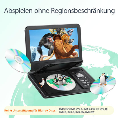 YOTON YD105 Tragbarer DVD-Player 12,5 Zoll mit HD-Drehbildschirm