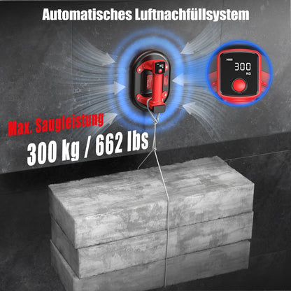 SundpeyPRO Akku Saugheber 2er-Set, elektrischer Glassauger, 300 kg