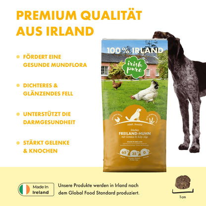 Irish Pure Hundetrockenfutter Adult - Freiland-Huhn 12kg