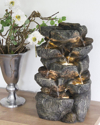 Victoria Springbrunnen Garten-/Zimmerbrunnen – LED Stein-Optik