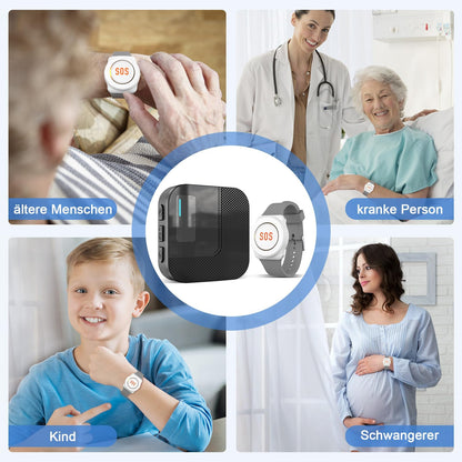 DAYTECH Notrufknopf für Senioren, WiFi Hausnotruf Set mit Armband