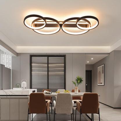 Design Ringform Dimmbar LED Deckenleuchte - 4-flammig Schwarz 86cm