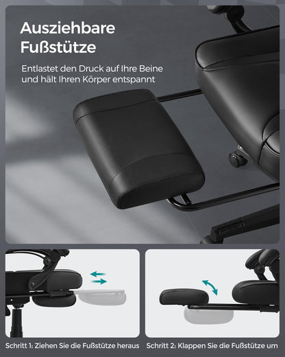 SONGMICS OBG073B05 Bürostuhl mit Fussstütze - Tintenschwarz
