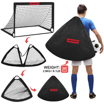 VAVOSPORT Fussballtore für Kinder, 2er Set faltbar mit Ball Grösse 3