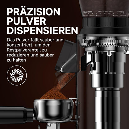 AMZCHEF Kaffeemühle elektrisch Siebträger – 48 Mahlgrade