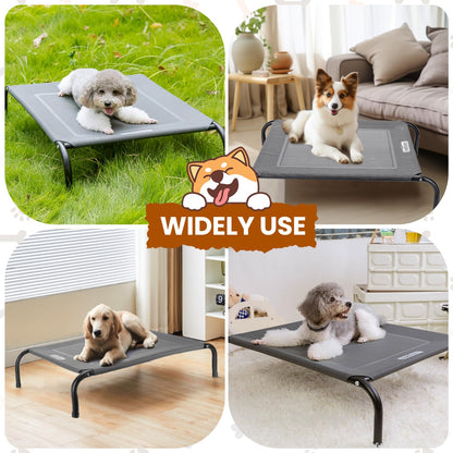 Nobleza Hundeliege Outdoor, erhöhtes Hundebett, Grau, XL, 137x90x20 cm