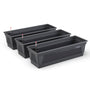 Plastard Blumenkasten Milano 3er Set, 80 cm, Anthrazit, Wasserspeicher