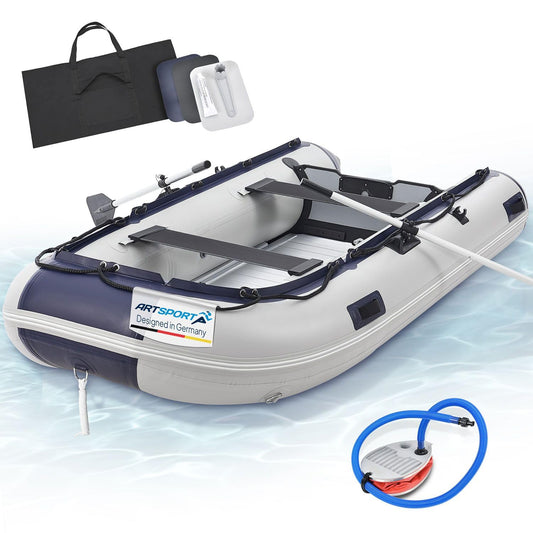 ArtSport Schlauchboot 3.20m Paddelboot Aluboden 4 Pers. Aufblasbares Boot mit festem Aluboden für 4 Personen. Geeignet zum Paddeln.