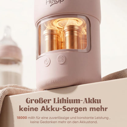 Fletop Flaschenwärmer Baby mit Akku für unterwegs, 120 W