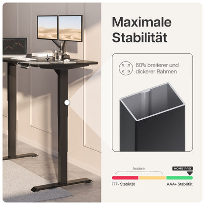 Desktronic Höhenverstellbares Schreibtisch Gestell – Elektrisch Dual-Motor