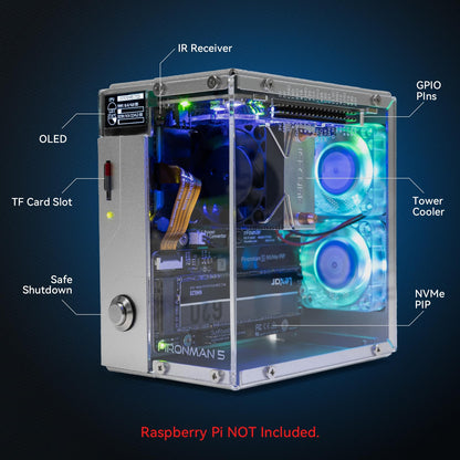 Pironman 5 NVMe M.2 SSD PCIe Gehäuse Hailo-8L AI