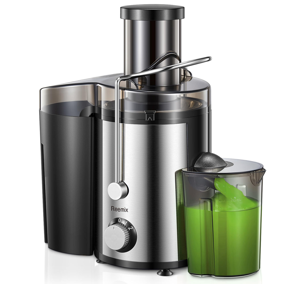 Reemix Zentrifugal-Entsafter 500H, 800 W, 72 mm Einfüllöffnung in Schwarz
