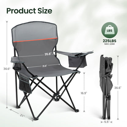 HIGH POINT SPORTS Campingstuhl faltbar 2er Set mit Getränkehalter