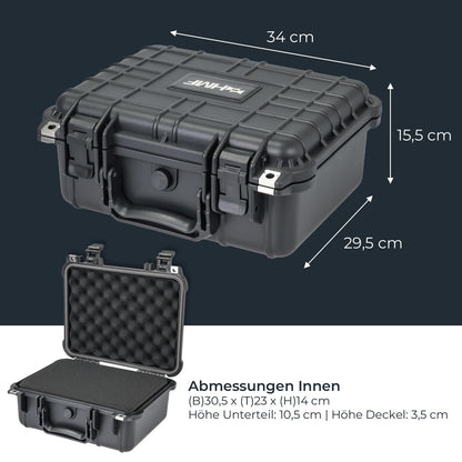 HMF ODK100 Outdoor-Fotokoffer, Transportkoffer mit Rasterschaumstoff