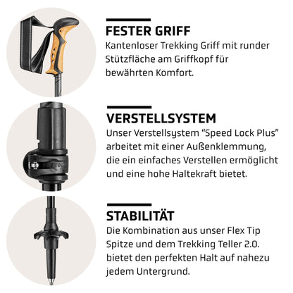 LEKI Khumbu Lite Wanderstöcke – ausziehbare Aluminium Stöcke