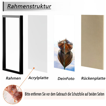 Tinkeps Bilderrahmen 60x80 cm Schwarz, 3er-Set aus Holzwerkstoff