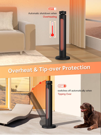 Infrarot Standheizstrahler outdoor - 1500W Oszillation IP65