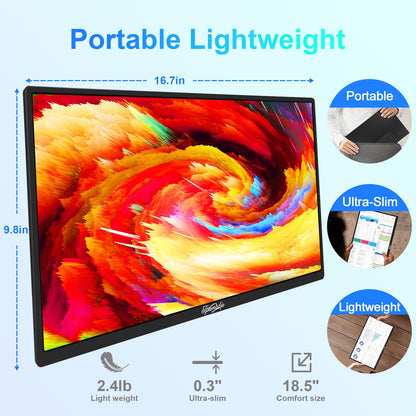 Will Tragbarer Laptop Monitor 18,5 Zoll 120Hz Gaming - Schwarz