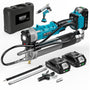 Seesii Akku Fettpresse 2-in-1 Set, 12000 PSI, 2 Akkus 2,0 Ah mit flexiblem Schlauch und LED-Leuchte
