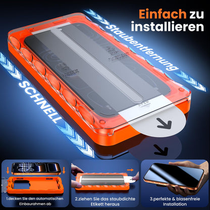UniqueMe Panzerglas Sichtschutz für iPhone 17 Pro Max, 2 Stück