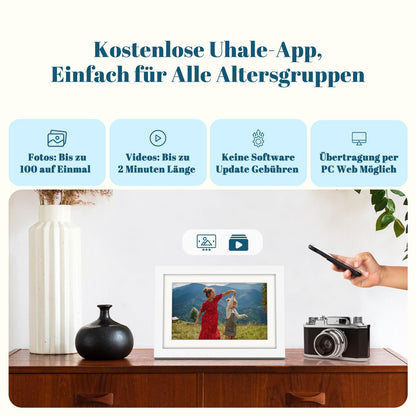 Eptusmey WLAN 10.1" Digitaler Bilderrahmen - Eichenholz 32GB