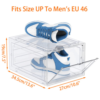 HOMIDEC Schuhboxen Stapelbar – 12er Set Transparent für Grösse 46