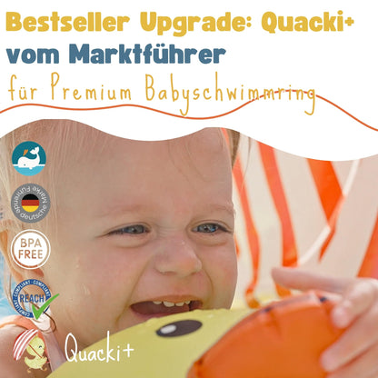 EDWEKIN Baby-Schwimmtrainer Ente mit abnehmbarem Sonnendach UPF 50+