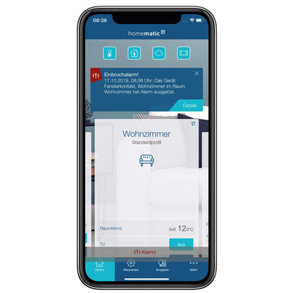 Homematic IP Fenster- & Türkontakt Optisch 3er-Set Weiss/Braun