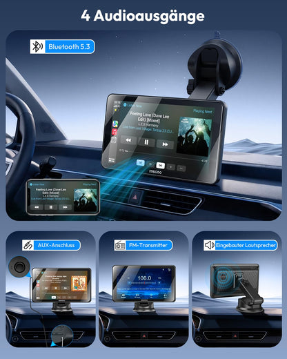 ESSGOO CarPlay Display 7 Zoll, Android Auto, Bluetooth, Rückfahrkamera