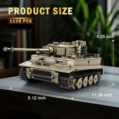 Reobrix Tiger I Panzer Klemmbausteine Set 77031, World of Tanks