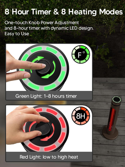 HeatSwiss Infrarot Standheizstrahler Terrassenheizer - 1500W Oszillation