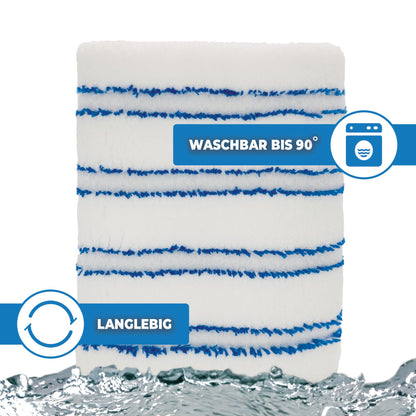 HELOME Microfaser Wischbezüge 40 cm, 10er-Set mit Abrasiv-Streifen