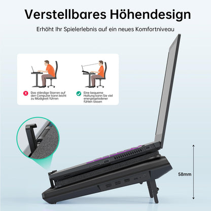 llano Gaming Laptop Kühler 15-19 Zoll – Extra-gross Ohne RGB