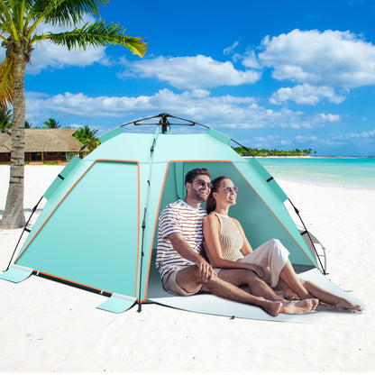 Amflip Pop-Up Strandzelt für 3-4 Personen, UPF 50+, 3 Türen