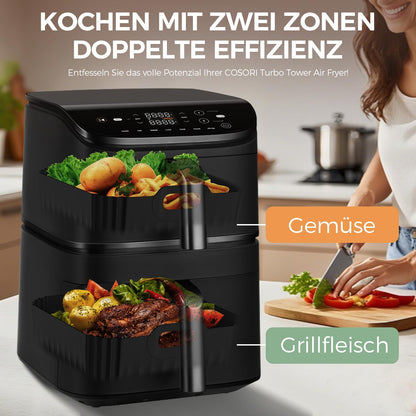 Zorenlepo Airfryer Zubehör-Set 17-teilig für COSORI Turbo Tower Pro