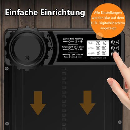 MASTERFUN Automatische Hühnerklappe aus Aluminium mit Timer