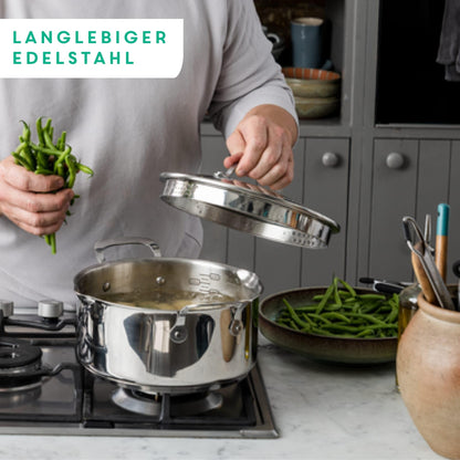 Tefal E304S5 Jamie Oliver Cook's Direct On Pfannenset 8-tlg. Edelstahl