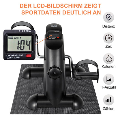 AGM Mini Fitnessbike Heimtrainer, Arm- und Beintrainer, schwarz