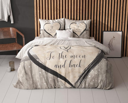 Sleeptime Bettwäsche Love, 4-teilig, Baumwolle, 135x200 cm