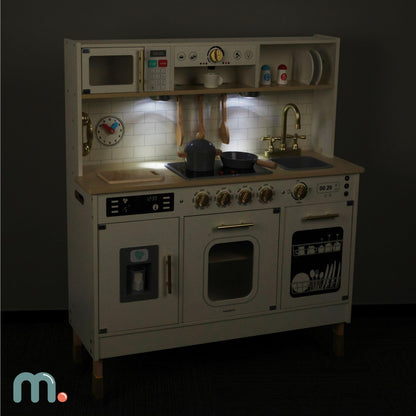 Mamabrum Holz-Kinderküche MAM155 mit LED, höhenverstellbar