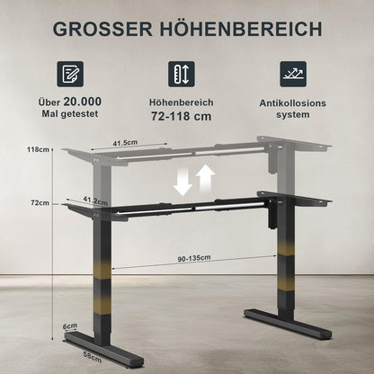 Flamaker Elektrisch Höhenverstellbares Tischgestell – Schwarz