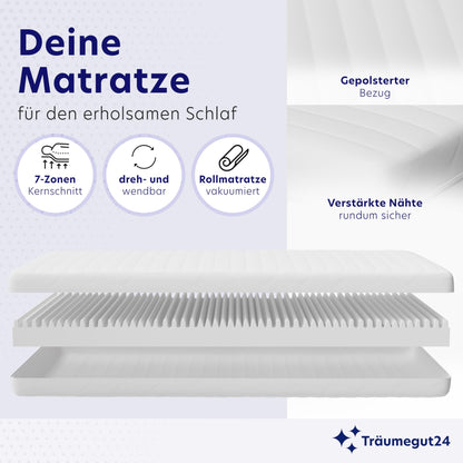 Träumegut24 AquaFlex 7-Zonen Kaltschaummatratze - 140x200 cm H2/H3