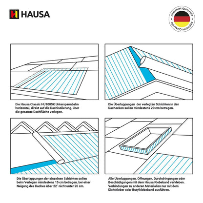 HAUSA Classic HU100 Unterspannbahn - 100g/m² 1.5x50m