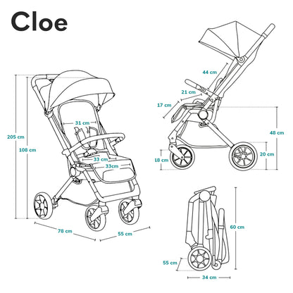 LIONELO Cloe Kinderwagen zusammenklappbar - bis 22kg